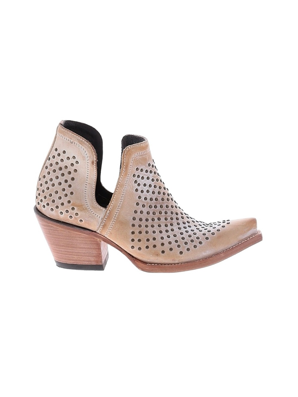 Ariat Leather Cut Out Ankle Western Indie Booties Tan Women’s 6 Medium Width